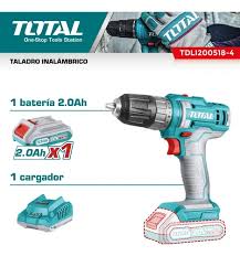 TALADRO INALAM C/ CARG Y BAT. 20 V TDLI200518-4 TOTAL