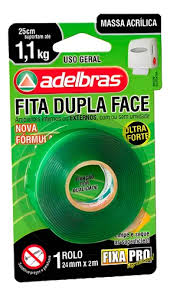 CINTA ADELBRAS DOBLE FAZ ACRIL 24 MM X 2MTS