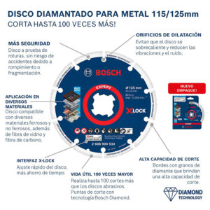 DISCO BOSCH XLOCK DIAMANTADO METAL WHEEL