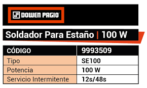 SOLDADOR ESTAÑO PISTOLA 100W DOWEN PAGIO